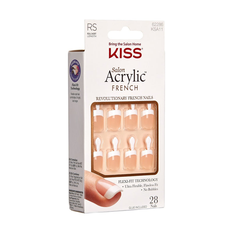 KISS Products Salon Acrylic Short Square French Manicure Kit - Power Play - 31ct