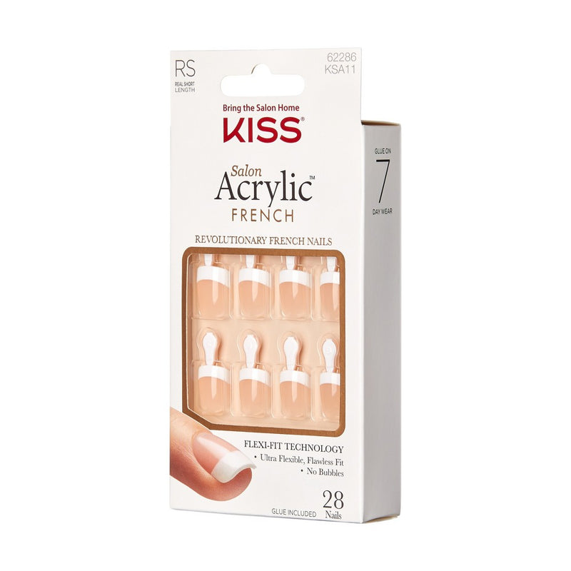 KISS Products Salon Acrylic Short Square French Manicure Kit - Power Play - 31ct