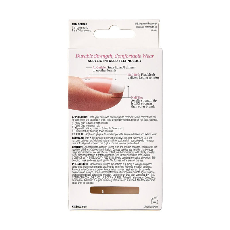 KISS Products Salon Acrylic Short Square French Manicure Kit - Power Play - 31ct