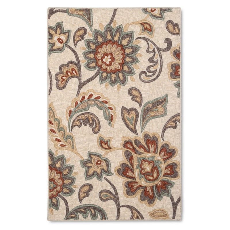 Maples 2'6"x3'10" Washable Paisley Floral Accent Rug Tan (LOCAL PICKUP ONLY)