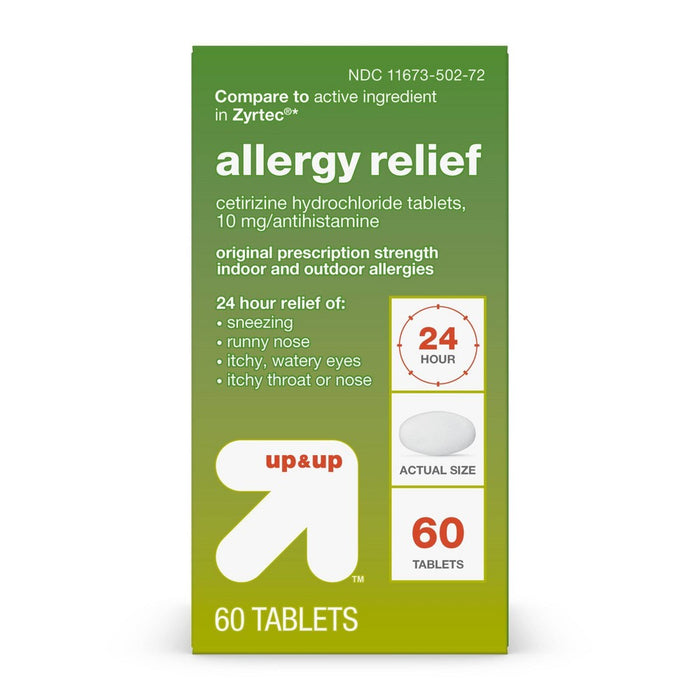 Cetirizine Hydrochloride Allergy Relief Tablets - 60ct - up & up