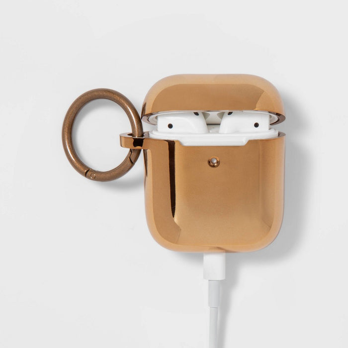 Apple AirPods Gen 1/2 Silicone Case with Clip - heyday Gold