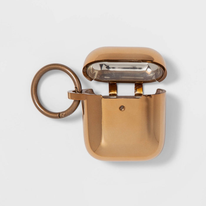 Apple AirPods Gen 1/2 Silicone Case with Clip - heyday Gold