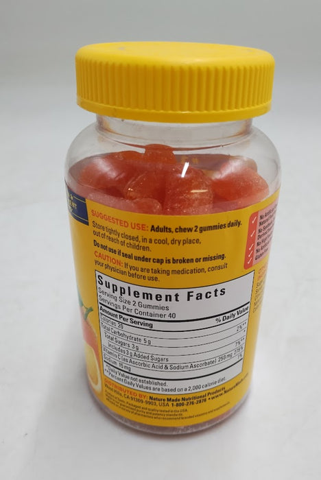 Nature Made Vitamin C 250 mg Per Serving Gummies - Tangerine - 80ct EXP 02/2027
