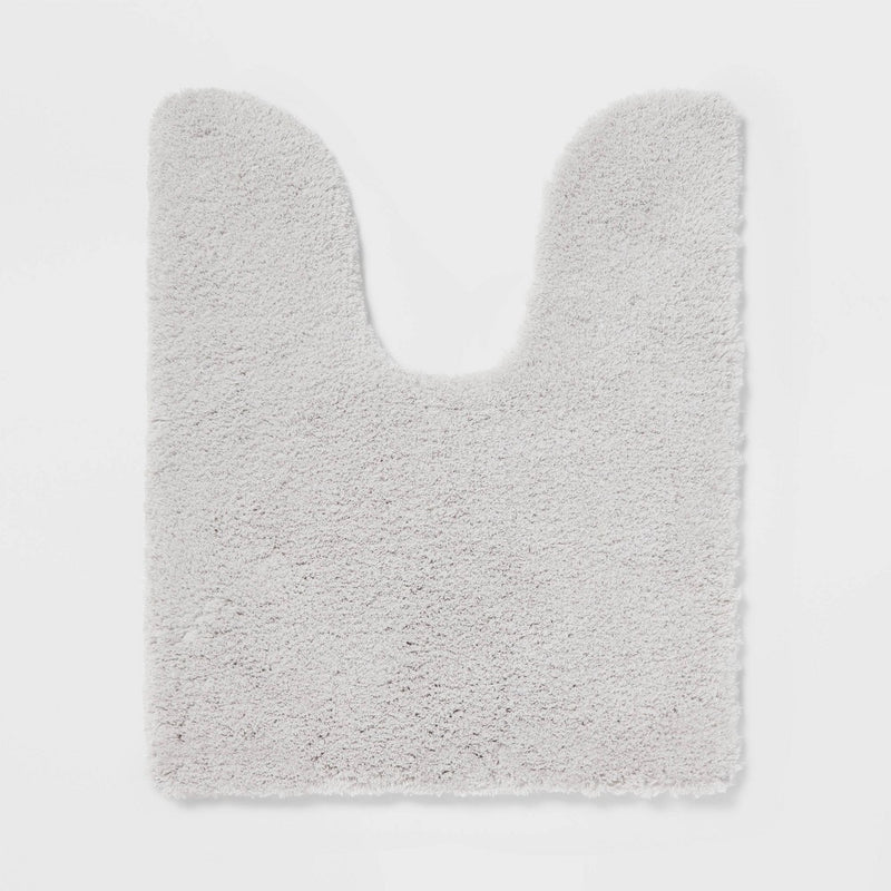 Spa Plush Contour Bath Rug Light Gray - Threshold
