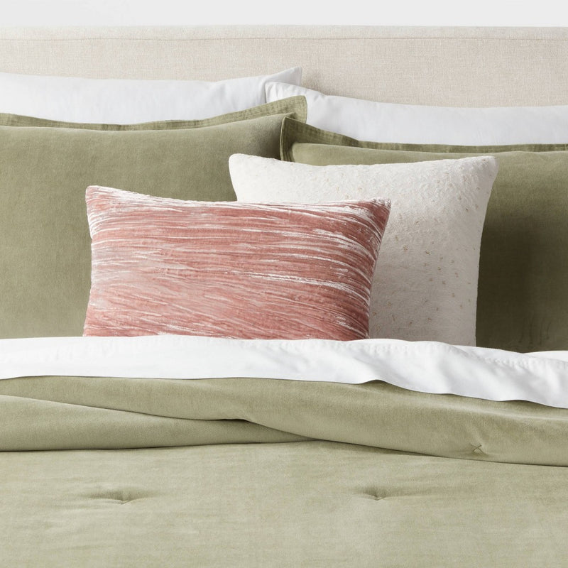 14"x20" Luxe Velvet Oblong Decorative Pillow Mauve - Threshold