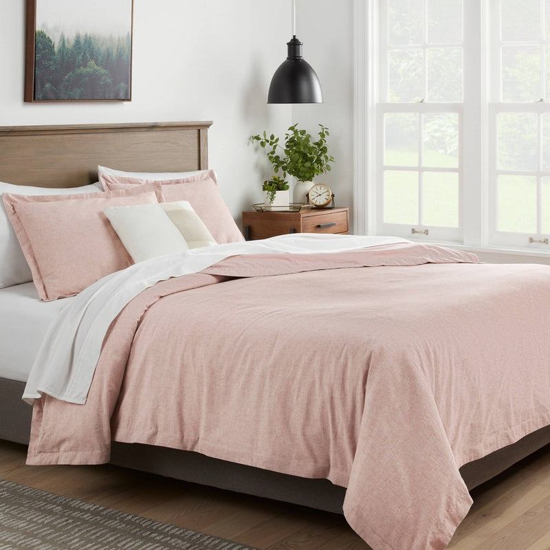 Twin/Twin Extra Long Cotton Linen Chambray Duvet Cover & Sham Set Terracotta - Threshold
