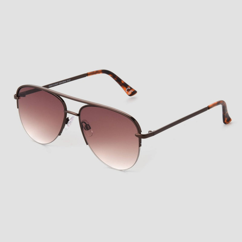 Women's Tortoise Shell Print Aviator Sunglasses - Universal Thread Light Brown