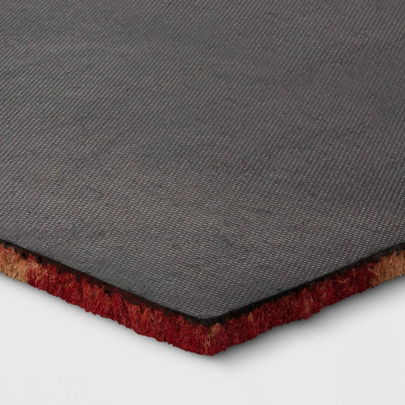 1'6"x2'6" Checkered Hearts Coir Doormat Red - Threshold (LOCAL PICKUP ONLY)