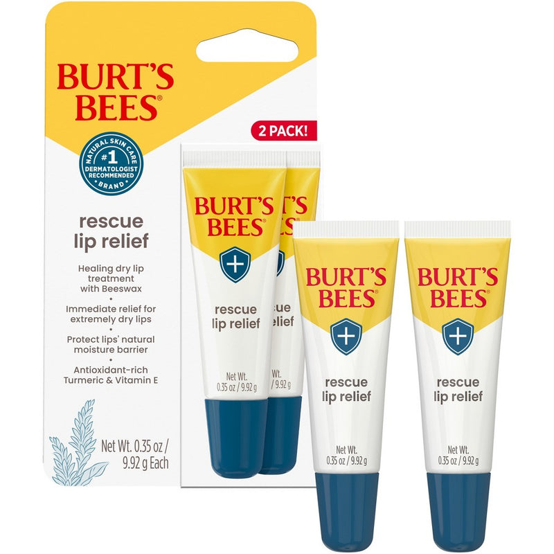 Burt's Bees Rescue Lip Relief Lip Balm - 0.35oz/2ct