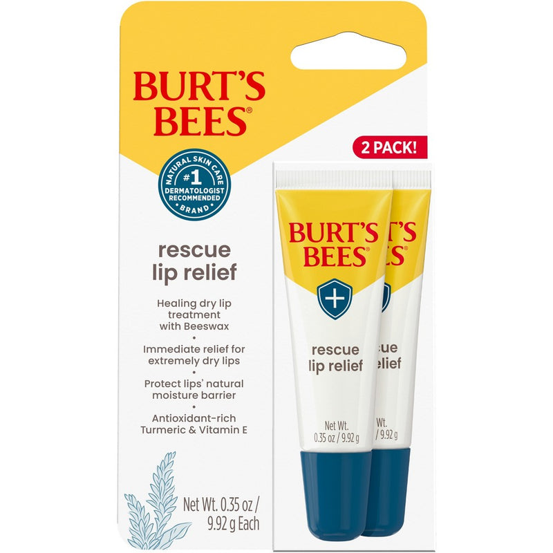 Burt's Bees Rescue Lip Relief Lip Balm - 0.35oz/2ct