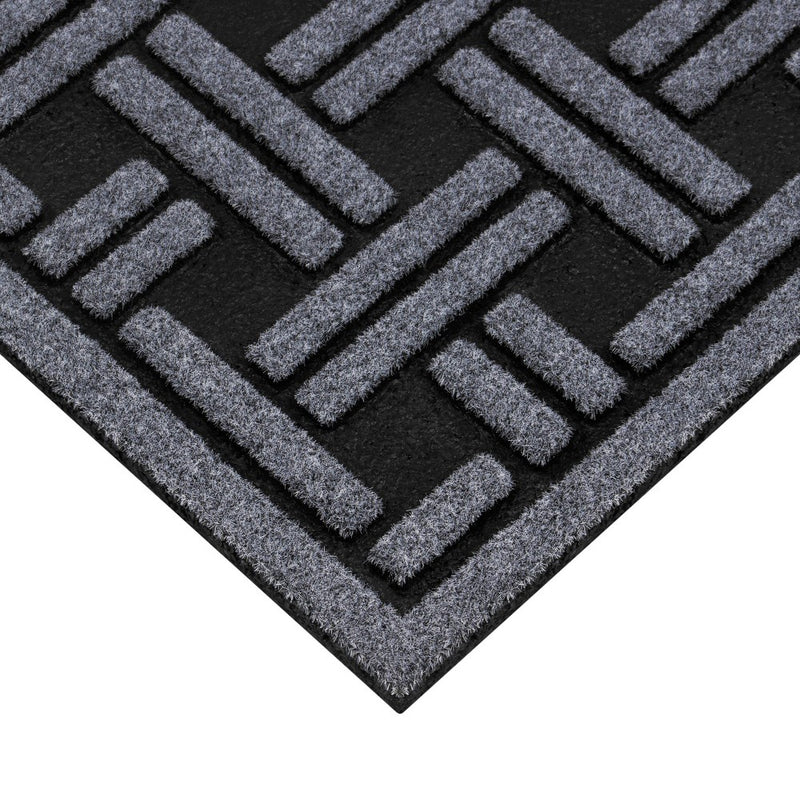 1'6"x2'6" Woven Rubber All Seasons Scraper Rug Black - Apache Mills