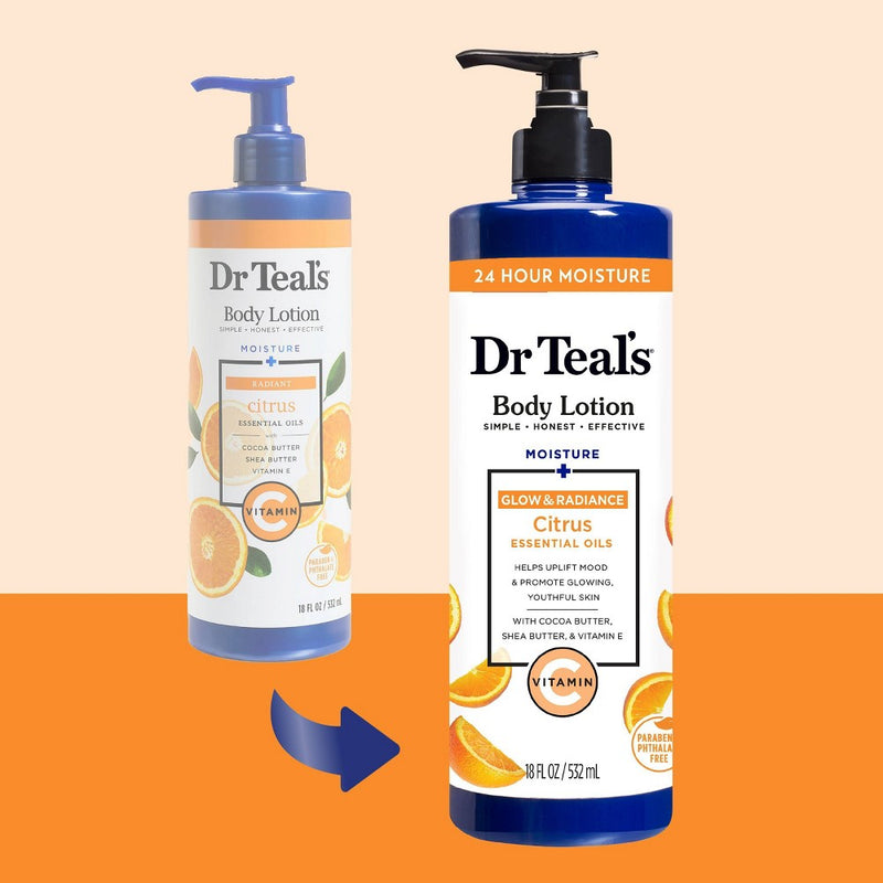 Dr Teal's Radiant Vitamin C Body Lotion Citrus, Cocoa & Shea - 18 fl oz