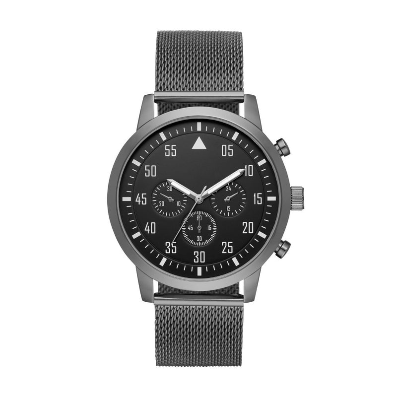 Men's Aviator Mesh Strap Watch - Goodfellow & Co Dark Gray