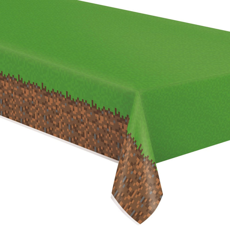 Minecraft 84"x54" Reusable Table Cover Green/Brown