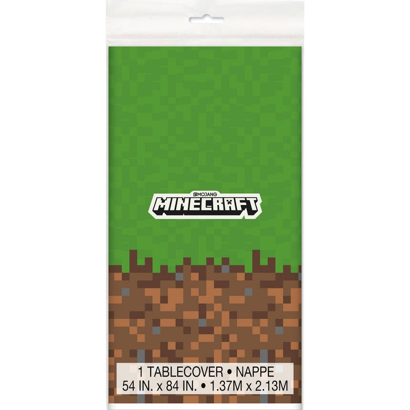 Minecraft 84"x54" Reusable Table Cover Green/Brown