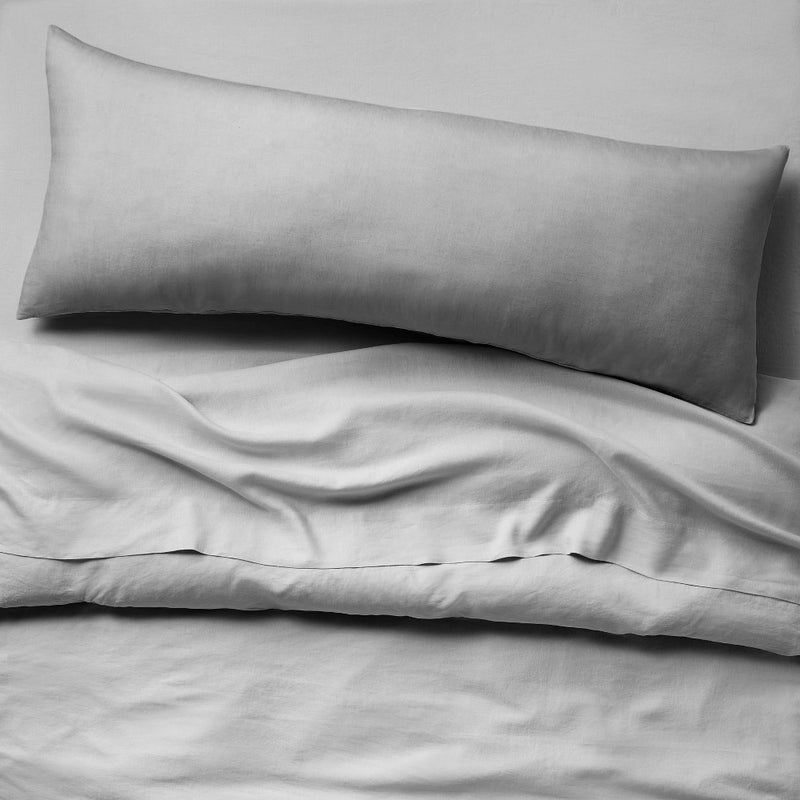 Linen Body Pillow Cover Dark Gray - Casaluna