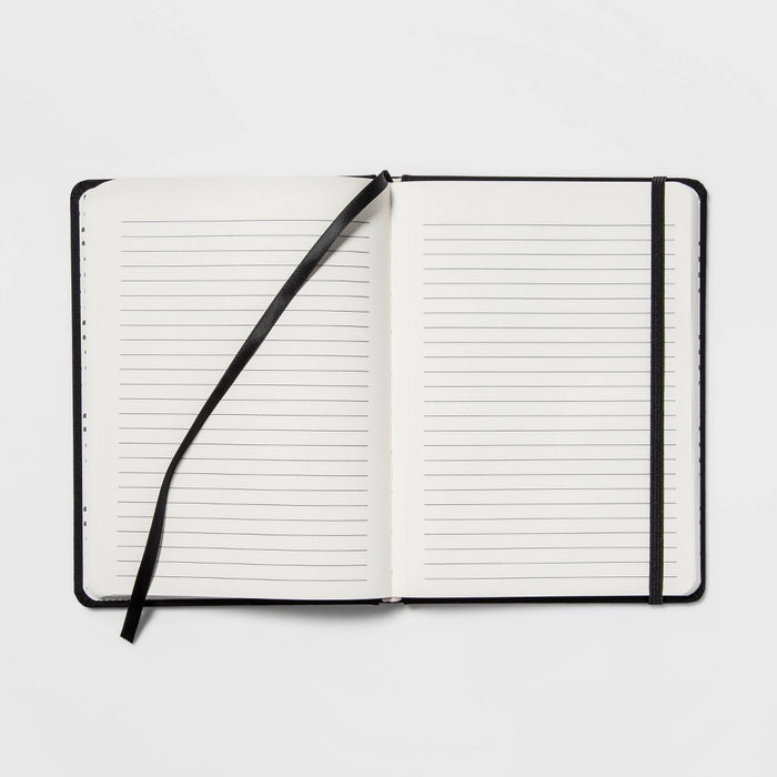 240 Sheet College Ruled Journal 7.75"x5.5" Black Linen - Threshold