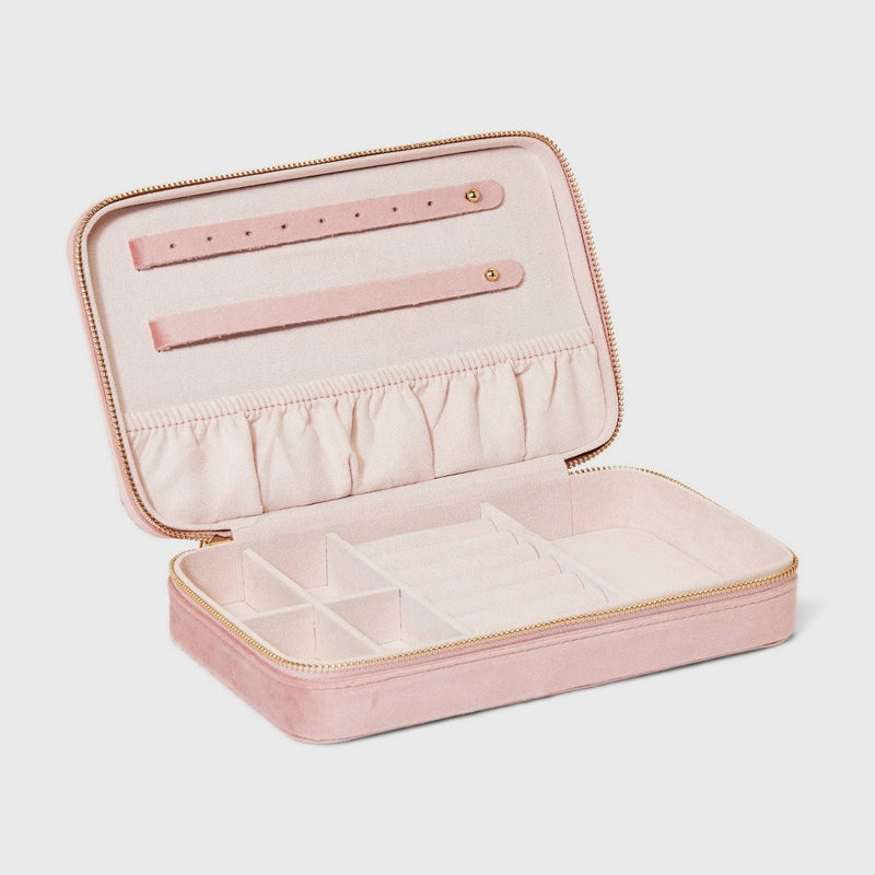 Velvet Rectangular Jewelry Organizer - A New Day Pink