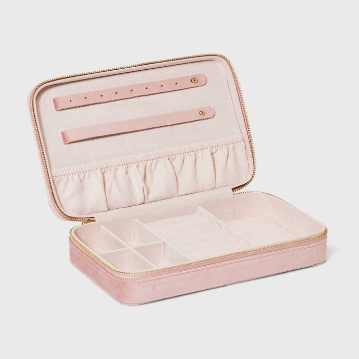 Velvet Rectangular Jewelry Organizer - A New Day Pink