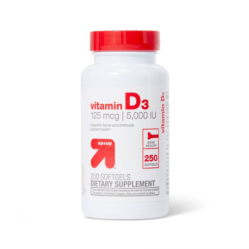 Vitamin D3 5000 IU (25 mcg) Bone Health and Immune Support Softgels - 250ct - up & up