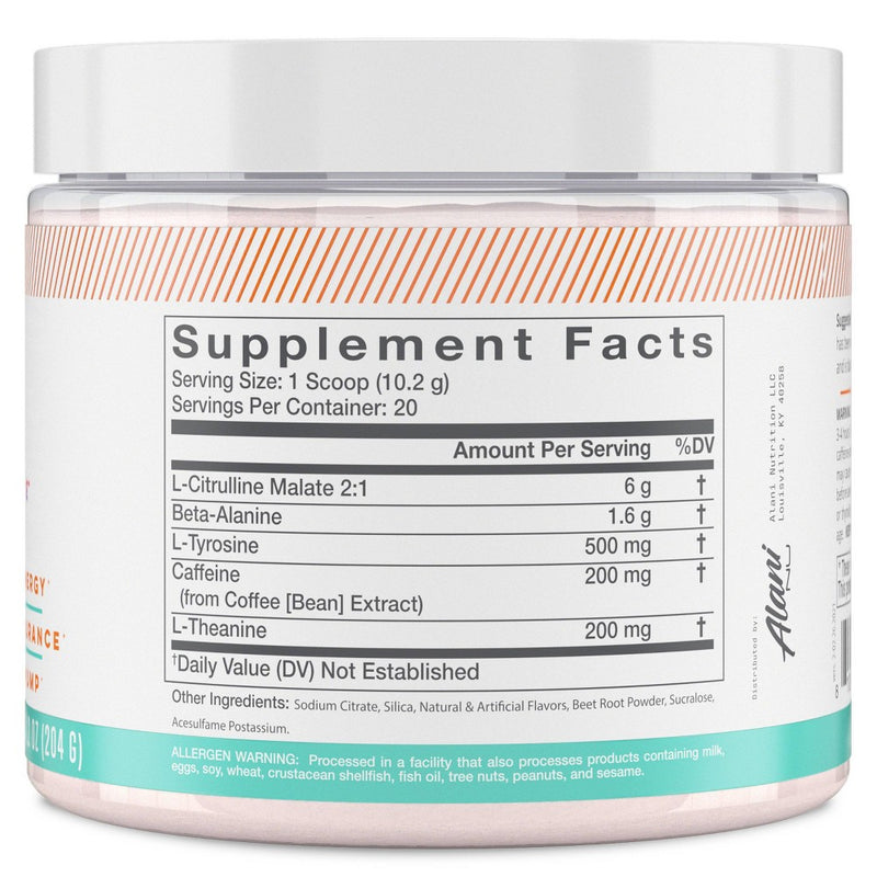 Alani Nutrition Pre-Workout Energy Supplement Powder - Hawaiian Shaved Ice - 7.2oz