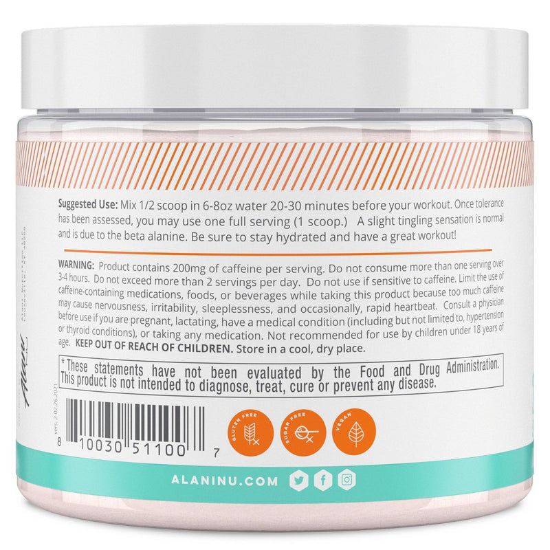 Alani Nutrition Pre-Workout Energy Supplement Powder - Hawaiian Shaved Ice - 7.2oz