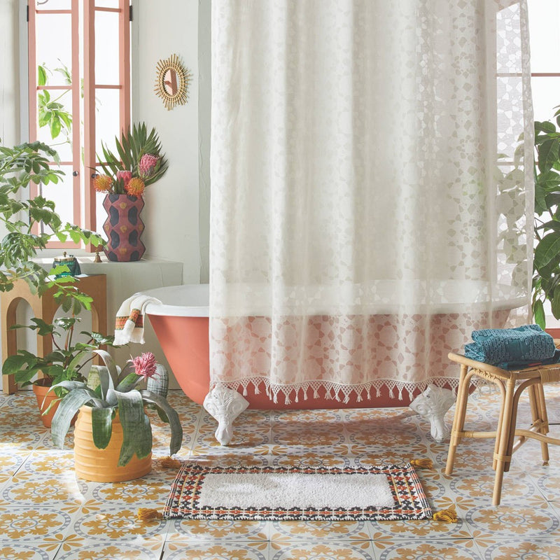 Villa Burnout White Shower Curtain - Opalhouse designed by Jungalow