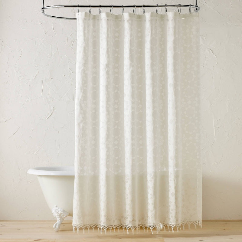 Villa Burnout White Shower Curtain - Opalhouse designed by Jungalow