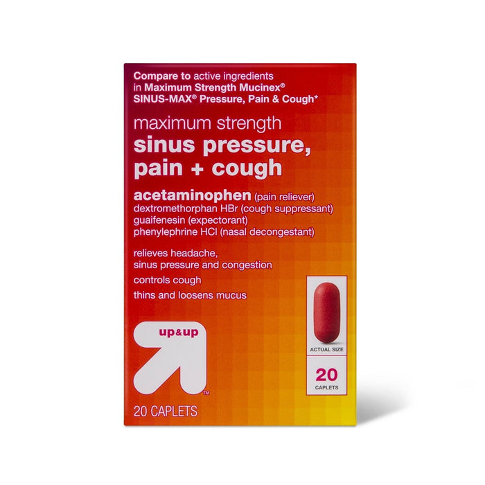 Acetaminophen Sinus Pressure, Pain & Cough Relief Caplets - 20ct - up & up