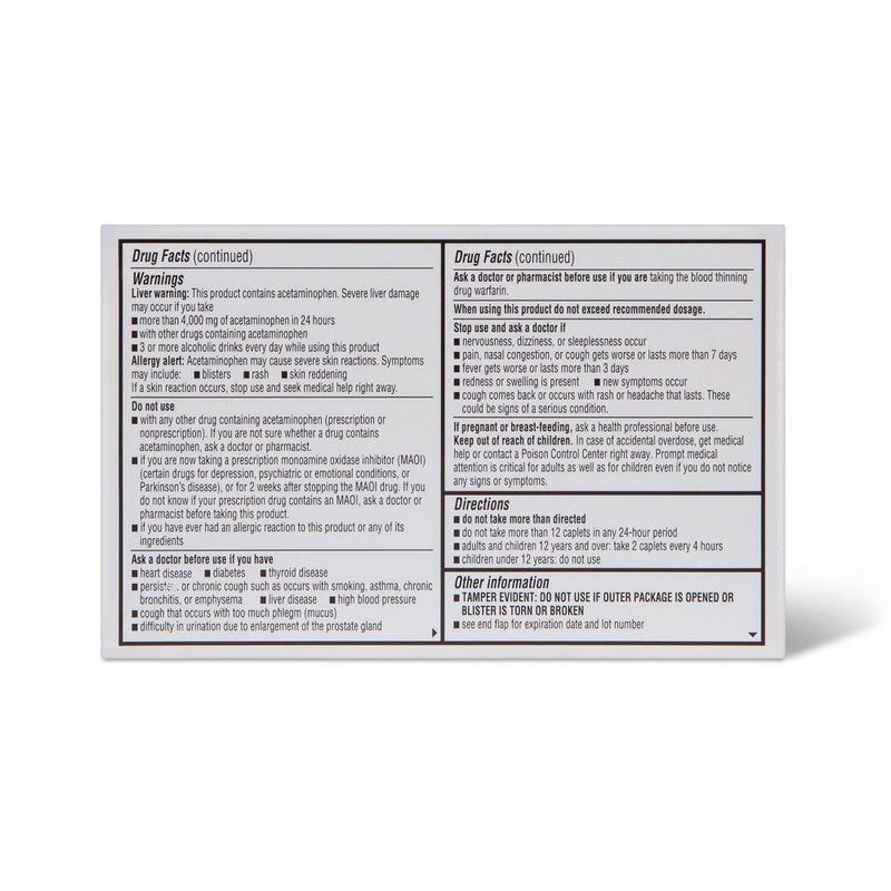 Acetaminophen Sinus Pressure, Pain & Cough Relief Caplets - 20ct - up & up
