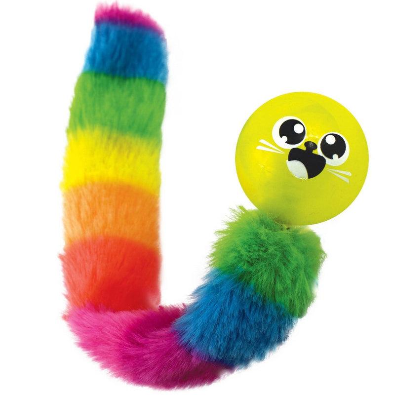 Nerf Cat 1.5" Glow Super Bounce Ball with Rainbow Tail Cat Toy