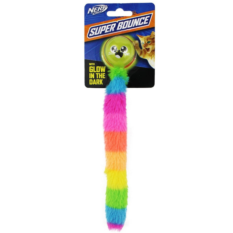 Nerf Cat 1.5" Glow Super Bounce Ball with Rainbow Tail Cat Toy