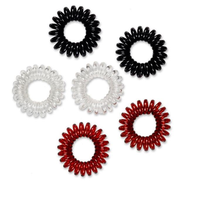 scunci 3 Classic Color Spiral Twister Hair Ties - 6pk
