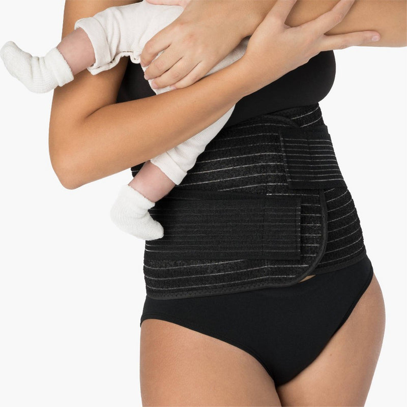 Upspring Shrinkx Postpartum Belly Wrap with Adjustable Band & Compression - Charcoal Gray - Size L/XL