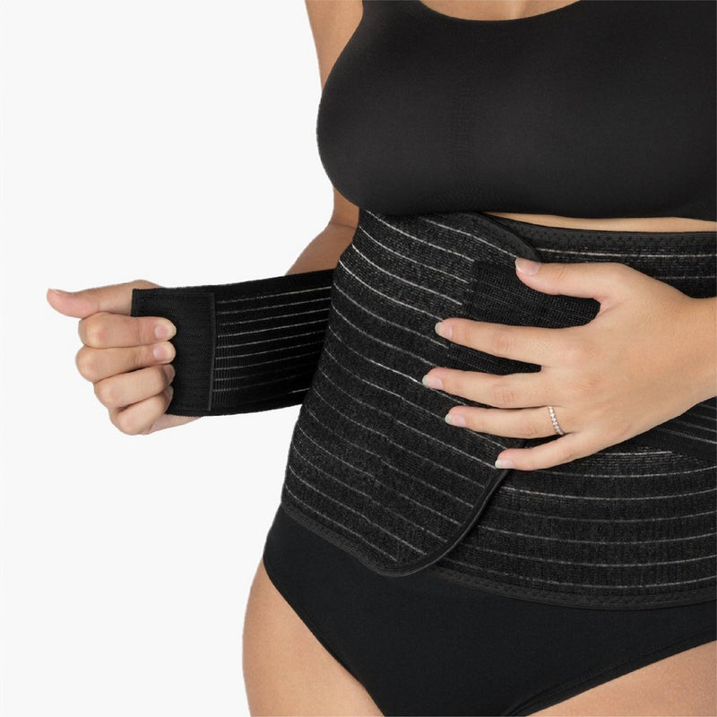 Upspring Shrinkx Postpartum Belly Wrap with Adjustable Band & Compression - Charcoal Gray - Size L/XL