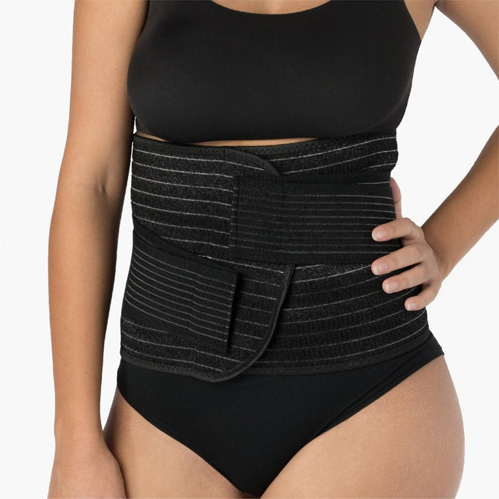 Upspring Shrinkx Postpartum Belly Wrap with Adjustable Band & Compression - Charcoal Gray - Size L/XL