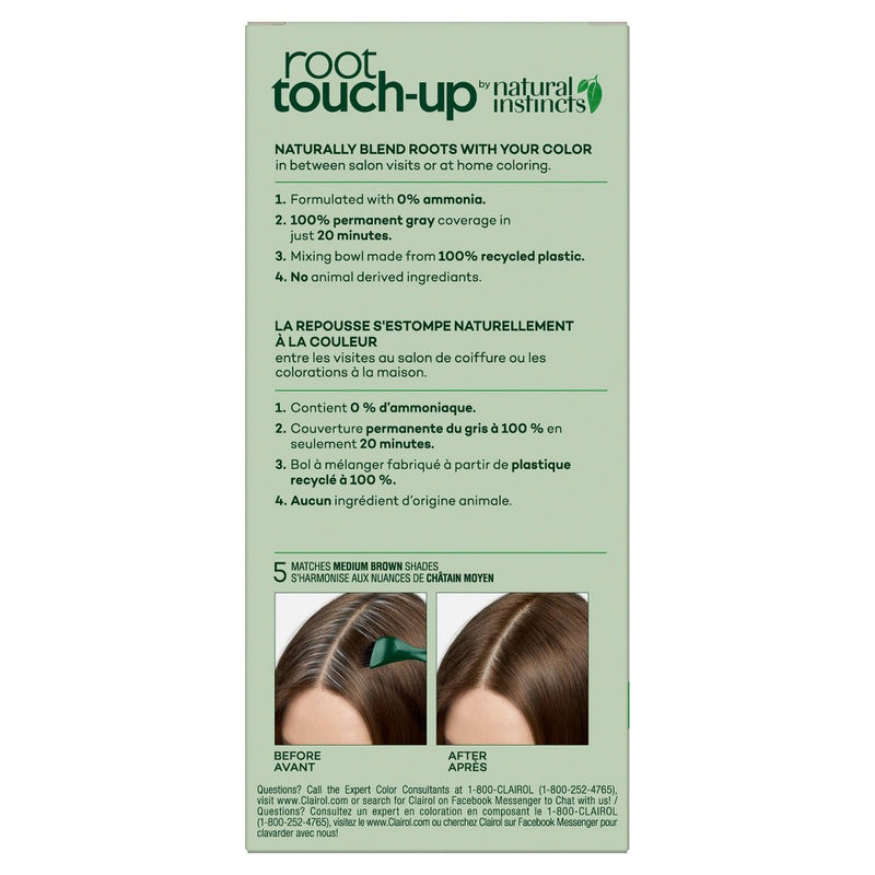 Root Touch-Up by Natural Instincts Permanent Hair Color Cream Kit - Medium Brown