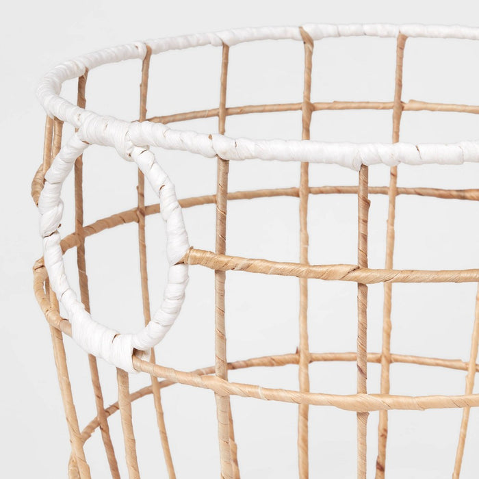 Small Kids' Woven Basket Natural with White Rim - Pillowfort