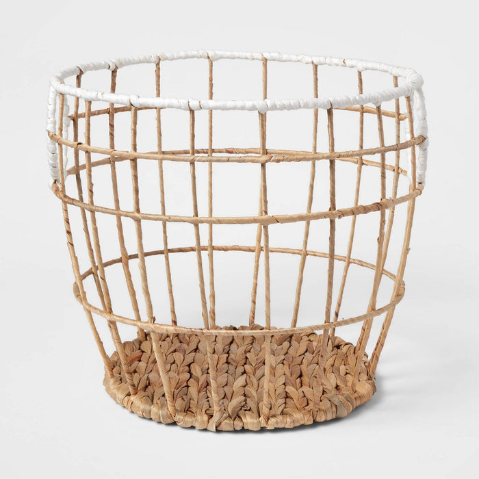 Small Kids' Woven Basket Natural with White Rim - Pillowfort
