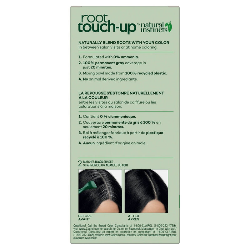 Root Touch-Up by Natural Instincts Permanent Hair Color Cream Kit - Black
