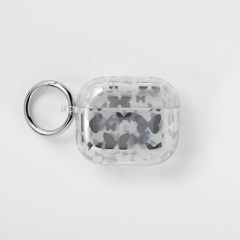 Apple AirPods 3rd Generation Hardshell Case with Clip - heyday Silver Butterfly