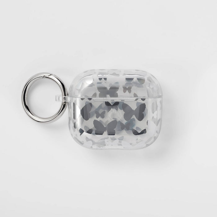 Apple AirPods 3rd Generation Hardshell Case with Clip - heyday Silver Butterfly