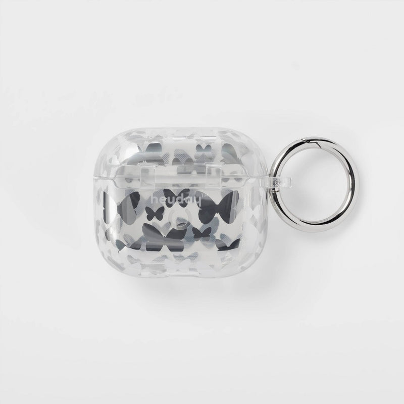 Apple AirPods 3rd Generation Hardshell Case with Clip - heyday Silver Butterfly