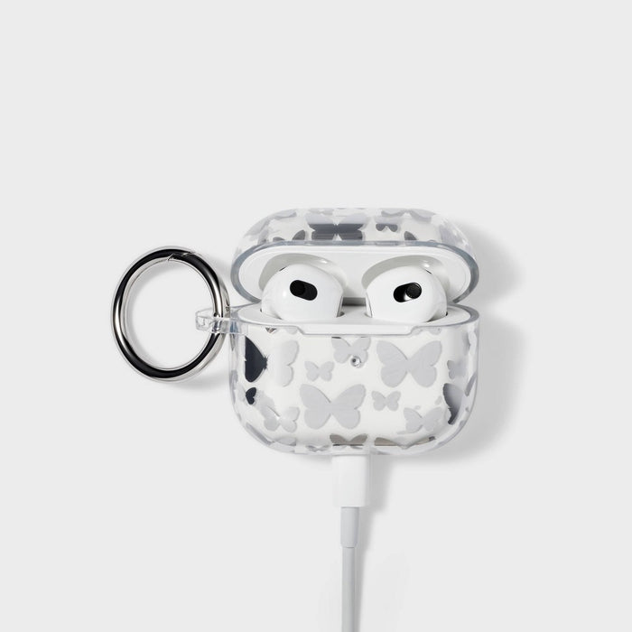Apple AirPods 3rd Generation Hardshell Case with Clip - heyday Silver Butterfly