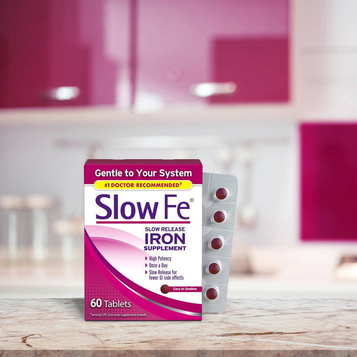 Slow Fe Slow Release Iron Supplement Tablets - 60ct