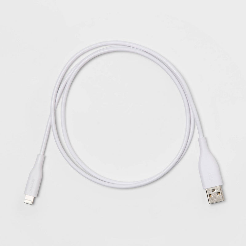 3' Lightning to USB-A Round Cable - heyday White