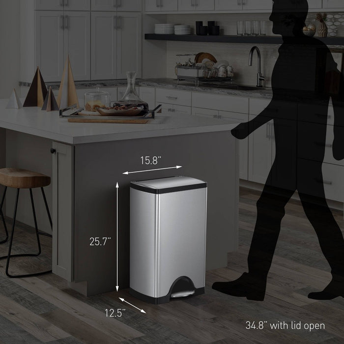 simplehuman 38L Rectangular Step Trash Can Brushed Stainless Steel (LOCAL PICKUP ONLY)