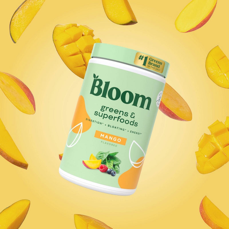 BLOOM Greens and Superfoods Powder - Mango - 4.8oz/25ct EXP: 03/2026