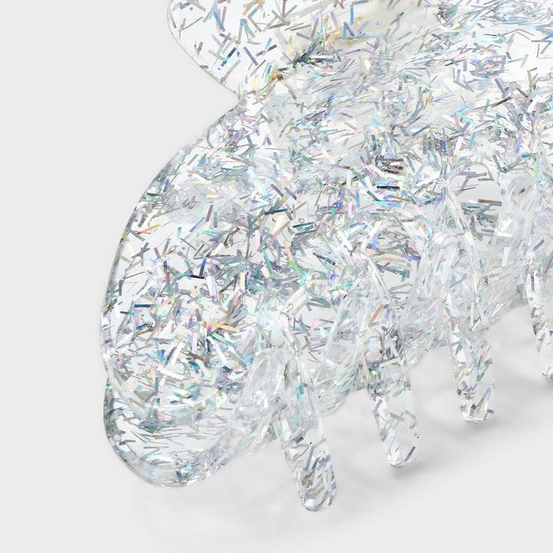 Jumbo Confetti Acrylic Claw Hair Clip - A New Day Silver
